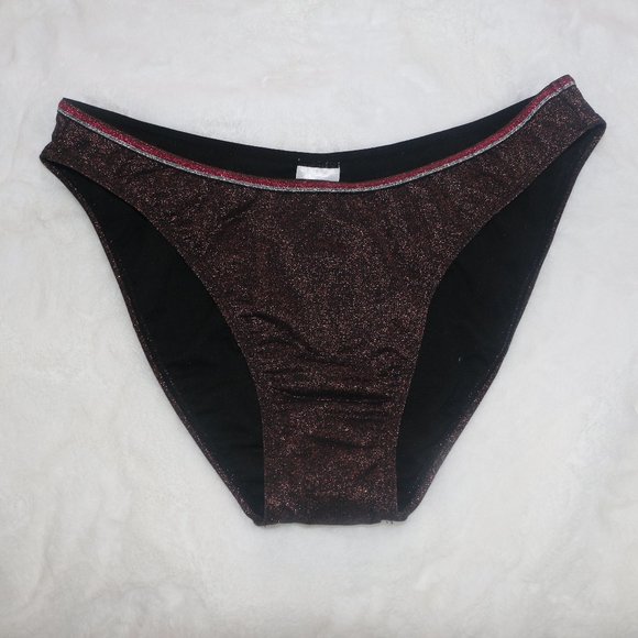 Xhilaration Shimmer High Cut Bikini Bottom - Picture 1 of 8